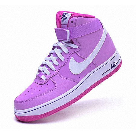 耐克女鞋NIKE AIR FORCE 1 HIGH GS空军一号白粉休闲高帮板鞋653998-501