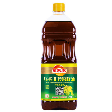 萬家宴 压榨非转菜籽油（浓香型）1.5L