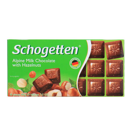 美可馨牛奶榛仁夹心小方块巧克力100g 德国进口 18小块高性价比图片