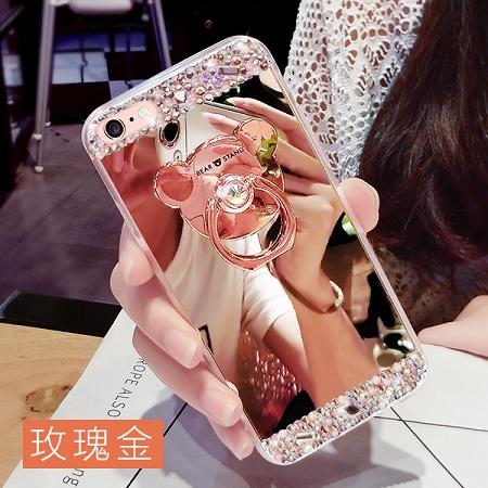 艾米娅 苹果7手机壳新款硅胶女款奢华水钻镜面创意指环iphone7plus手机壳图片