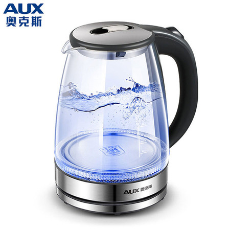 奥克斯/AUX 玻璃电热水壶1.8L 炫酷蓝光烧水 HX-A6260