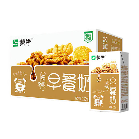 蒙牛 早餐奶核桃味利乐包 250ML*16 250ml*16图片