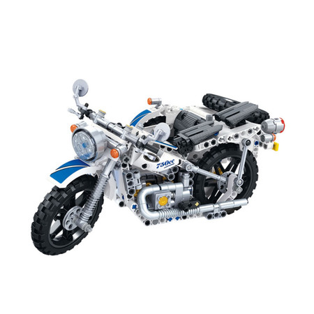 卫乐科技拼装边三轮摩托车7061（550颗粒）亲子互动益智玩具