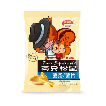 百事圆 两只松鼠薯条/薯片 15包装 休闲食品膨化食品零食图片