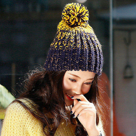 lackpard 冬季女士韩国毛线帽JFW153护耳保暖套头针织帽时尚休闲滑雪帽子