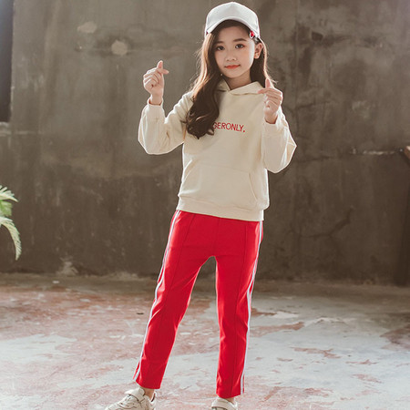法姆拉 韩版新款时尚字母印花卫衣女孩中大童潮D12-1 时尚字母卫衣图片