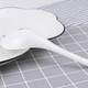 韩艺田园生活弯勺2号*1个  长柄骨瓷勺子创意纯白色黑色花纹盘碗碟餐具
