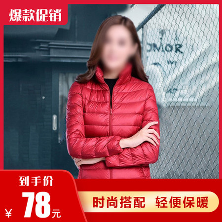 21号衣馆 女士轻薄型立领羽绒服女款 轻薄型短款羽绒服短外套图片