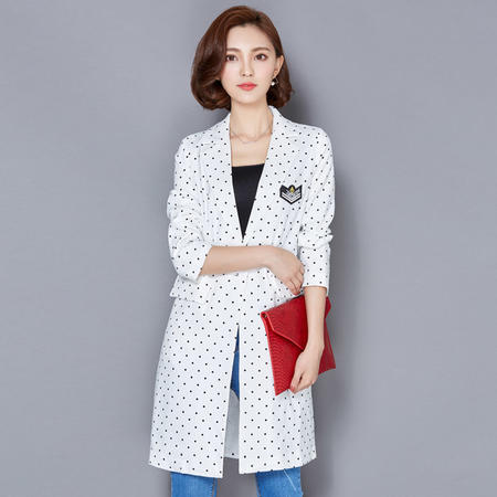 JEANE-SUNP2016秋装新款韩版修身显瘦中长款西服式风衣女装学院风外套潮图片