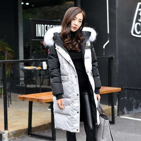 JEANE-SUNP 冬装新款韩版大毛领羽绒服女中长款连帽修身显瘦加厚女装潮图片