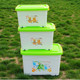 红兔子 炫彩时尚小熊滑轮整理箱 收纳箱-大号绿色