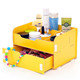 红兔子实用二代DIY超大抽屉木质收纳盒/化妆盒（AJ012）--黄色