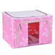 红兔子 55L粉色 牛津布钢架百纳箱 整理收纳箱 粉色树叶 单视 双开门