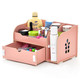 红兔子实用二代DIY开侧窗大抽屉木质收纳盒/化妆盒（AJ013）--粉色