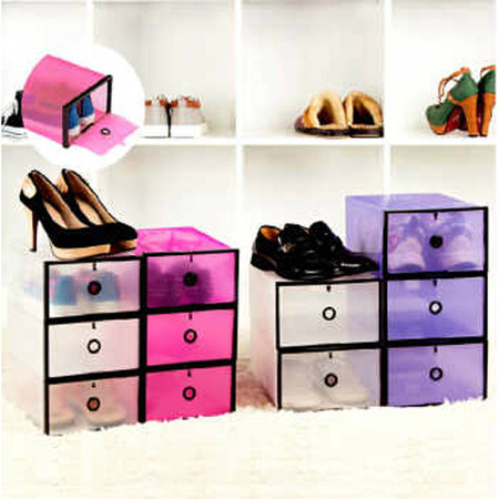 星空夏日30只装鞋柜式透明鞋盒 白色低跟款图片