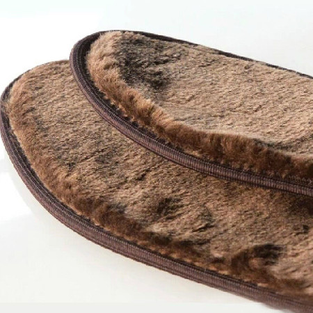 耀点100 冬季必备加厚保暖鞋垫 细腻蚕绒棕色吸汗除臭抗菌 43码 3双9.9图片