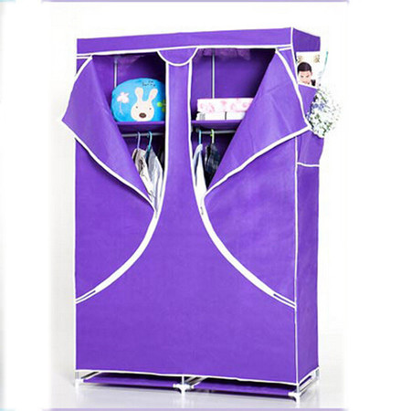 简易衣柜 大号紫色布衣橱 简易布衣柜折叠组合收纳整理柜图片