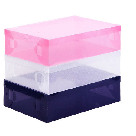 星空夏日 5只装透明水晶塑料鞋盒短靴盒 白色款图片
