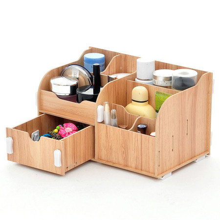 实用二代单抽屉木质收纳盒/化妆盒--柚色图片