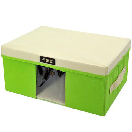 开馨宝 毛衣收纳箱/带盖可视衣物整理箱-小号 草绿色（K8229-2）
