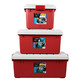 圣强 汽车收纳箱 后备箱整理箱储物箱 工具箱 置物箱塑料62*37*34cm（大号）红色