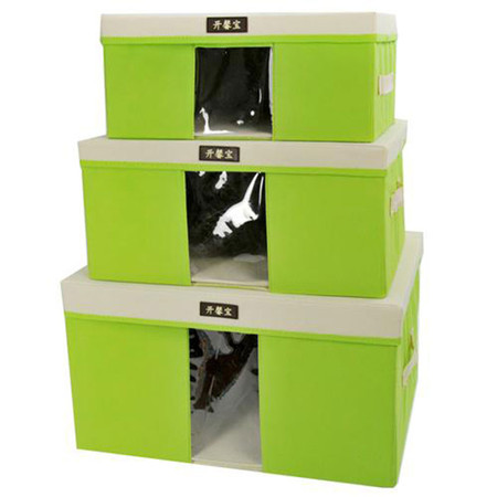  	   	   	   	   	 开馨宝毛衣收纳箱/带盖可视衣物整理箱三件套--草绿色（K822图片