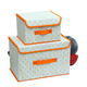 友纳 点子纹收纳整理箱多功能可折叠收纳箱收纳盒（小号）橘色