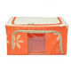 普润 44L橙色 牛津布钢架百纳箱 整理收纳箱 橙色树叶 单视 双开门