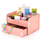 实用二代大抽屉木质收纳盒/化妆盒--粉色