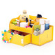 实用二代抽屉木质收纳盒/化妆盒--黄色