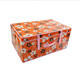 普润 橙色五瓣花无纺布有盖收纳箱 衣服棉被收纳储物整理箱 防水覆膜箱（60*40*30CM）。