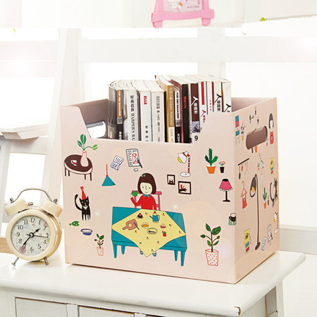 红兔子 大容量纸质收纳箱玩具衣服储物箱有盖搬家纸箱宿舍整理箱整理盒杂物盒收纳盒 （小女孩）图片