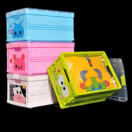 红兔子 大号卡通可折叠动物储物箱 塑料折叠伸缩收纳盒 绿色青蛙图片