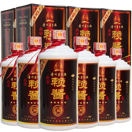 白酒贵州茅台镇 赖酱30典藏 53度酱香型 整箱装500ml*6瓶图片