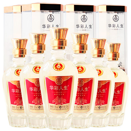 五粮液集团华彩人生珍品级 52度竹荪浓香型白酒 整箱装 500ml*6瓶