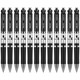 得力（deli）中性笔 水笔 签字笔 笔芯0.5 黑色0.5mm按动中性笔12支