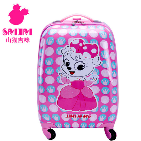 山猫吉咪（SMJM）儿童拉杆箱18寸小学生卡通蛋壳旅行箱万向轮女孩行李箱 子女