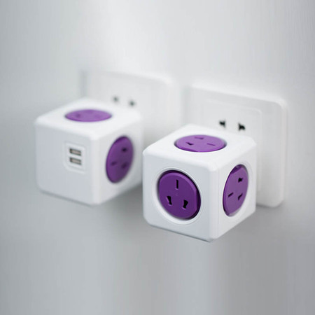 PowerCube全新二代模方魔方插座差旅办公居家 经典 紫色(无USB)图片