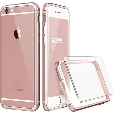 ESR亿色原畅iphone6s plus金属框防摔手机壳透明背板5S苹果SE新品