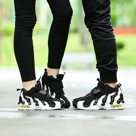 夏季运动情侣鞋高帮鞋男板鞋女韩版黑白潮鞋篮球鞋