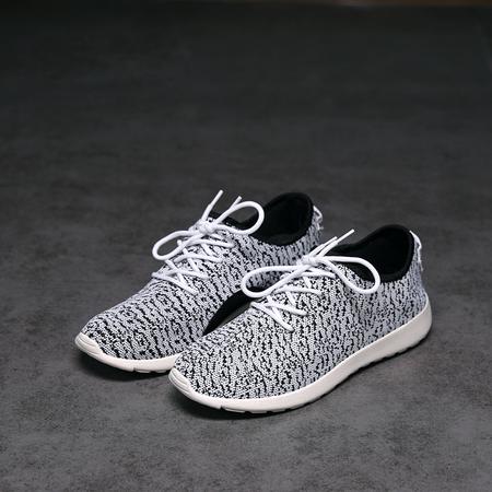 欧美椰子情侣鞋 yeezy350运动潮牌休闲鞋 透气低帮飞织网面鞋子图片