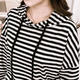 2017秋装新款韩版条纹运动休闲套装女连帽学生卫衣套装两件套