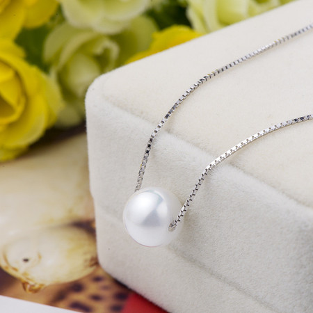 韩版风s925纯银贝壳珍珠项链 跨境电商时尚锁骨链礼品图片