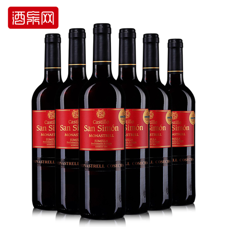 西班牙进口红酒 西莫san simon（DO级)干红葡萄酒750ml 整箱6支装图片