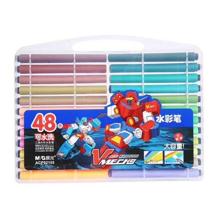 晨光 ACP92155文具48色儿童水彩笔可水洗三角形 48支/盒
