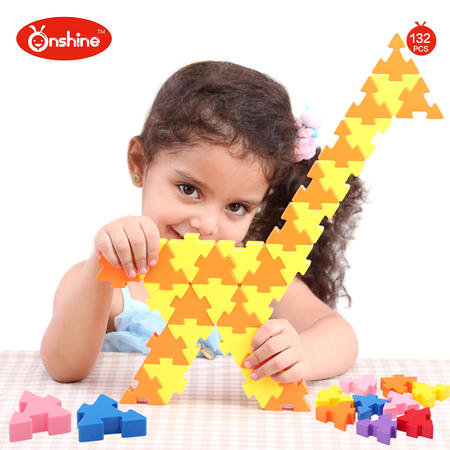 Onshine新品 早教益智玩具三角形 拼插拼装儿童手工diy积木图片