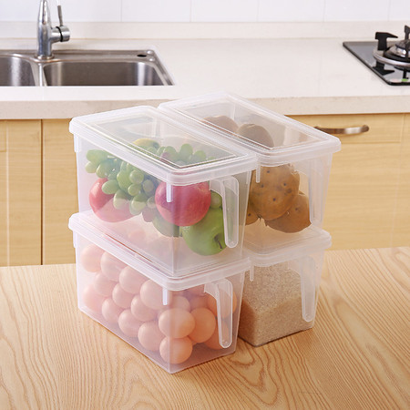 MLTI-AI艾多 4只装冰箱收纳保鲜盒带盖透明防窜味收纳盒图片