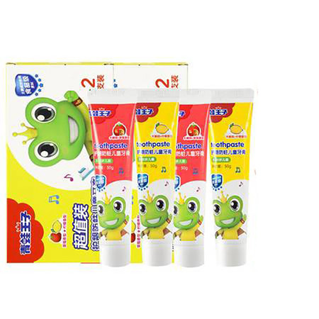 青蛙王子儿童牙膏套装4 5岁小孩含氟防蛀3一12岁宝宝洗漱牙膏4支装图片
