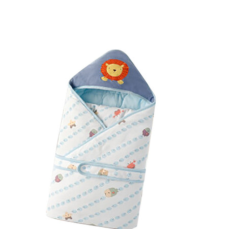 好孩子婴儿抱被春秋冬纯棉包被新生儿夹棉秋冬抱被蓝色航海游记针织礼盒装图片