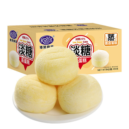 港荣 淡糖蒸蛋糕 点心糕点 450g*2箱图片